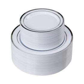 Plastic Disposable Plates 350 Pcs Plastic Dinnerware Set for Party and Wedding