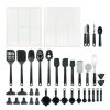 36 Piece Kitchen Gadget Set with Kitchen Cooking Utensils, and Drawer Organizer, Black