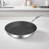 SOGA Stainless Steel Fry Pan 34cm Frying Pan Induction FryPan Non Stick Interior
