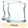 (2 pack) Clear Green Glass, 11.5 oz
