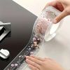 2 Rolls Waterproof Kitchen Seam Sealing Tape 118.11 Inch - Floral Design Clear Adhesive for Sink, Toilet