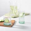 (2 pack) Clear Green Glass, 11.5 oz