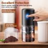 Electric Cordless Coffee Bean Grinder Rechargeable Battery 5 Levels Coarseness Ceramic Core Portable Coffee Grinder With Removable Cup For Espresso Co
