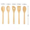 5pk Bamboo Spoons for Cooking, Kitchen Essential Tools Set