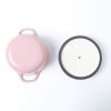 HAWOK Enameled Cast Iron Dutch Oven 1.5-Quart Pink