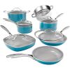 Nonstick Pots  Pans 12 Piece Set Ceramic Cookware Kitchen Set  Frying Skillet Saucepan Lids