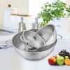 Colander Set of 3, Stainless Steel Micro-Perforated Colanders Strainers for Draining Rinsing Washing, Ideal for Pasta Vegetables Fruits