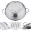 Colander Set of 3, Stainless Steel Micro-Perforated Colanders Strainers for Draining Rinsing Washing, Ideal for Pasta Vegetables Fruits
