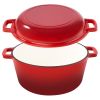 Enameled Cast Iron Dutch Oven with Serving Lid + ENCLOSED THERMAL CIRCLE Design