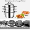 Multi Tiers Kitchen Pan Cookware Stainless Steel Steamer Set